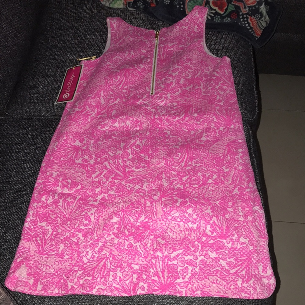 SOLD 🖤NWT TARGET LILLY PULITZER 2015 NEON PINK SHIFT DRESS SIZE L 10-12🖤 - Picture 13 of 16
